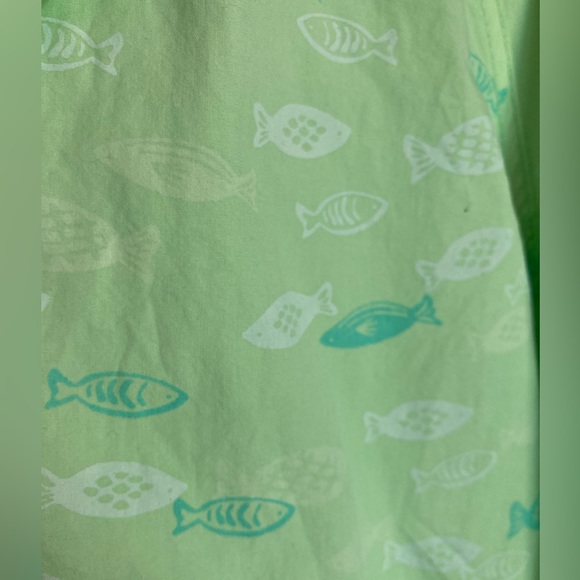 NWT FRESH PRODUCE Anorak TINY FISH 100% cotton broadcloth LEMON GRASS Large Fab - Picture 11 of 12
